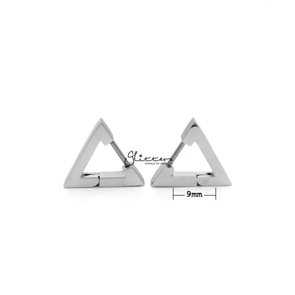 Stainless Steel Triangle Huggie Hoop Men's Earrings