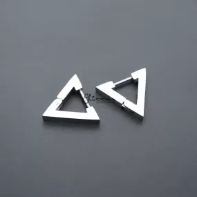 Stainless Steel Triangle Huggie Hoop Men's Earrings