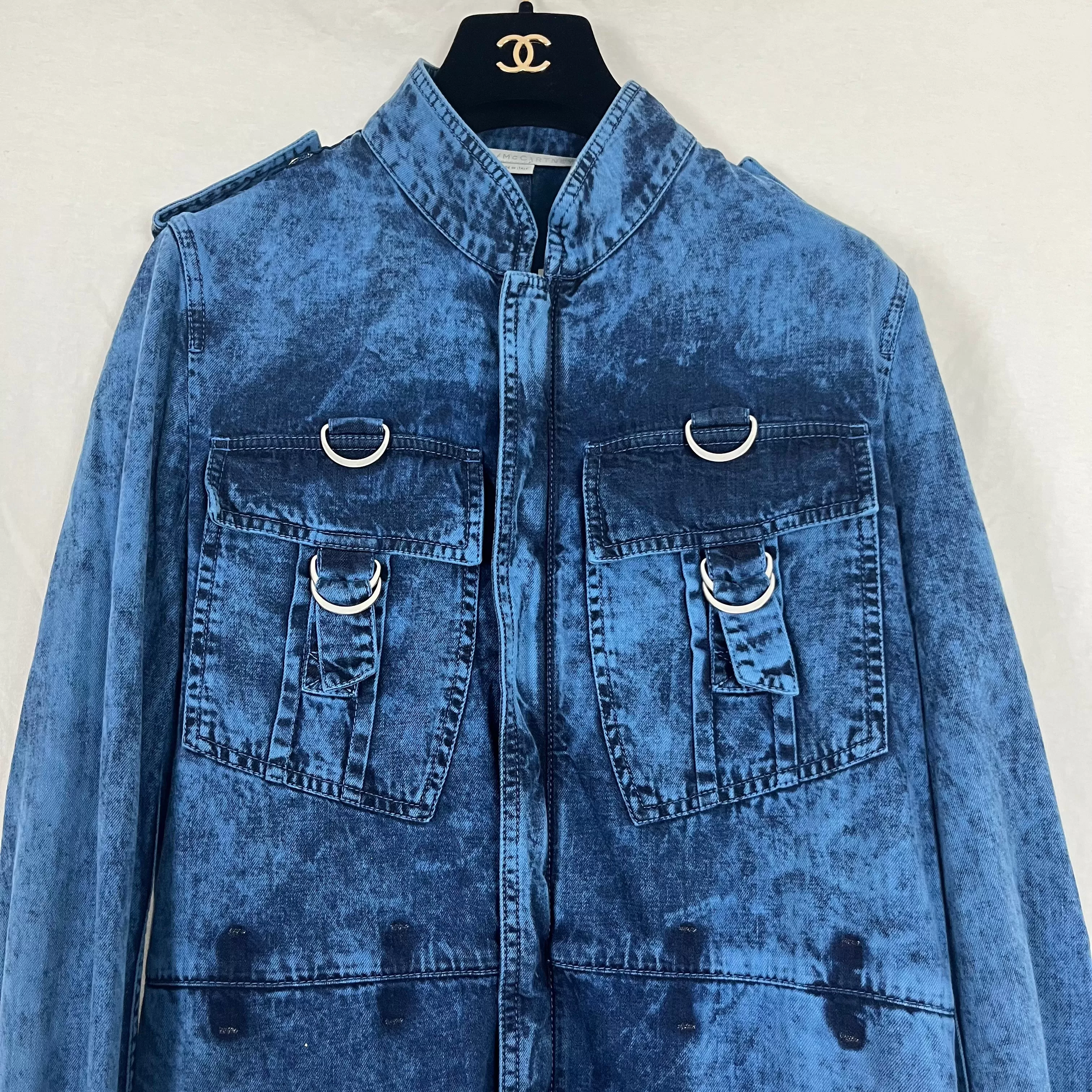 Stella McCartney $1395 Blue Acid Wash Boilersuit XXS