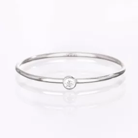 Sterling Silver CZ Minimalist Diamond Ring, Valentines Day,