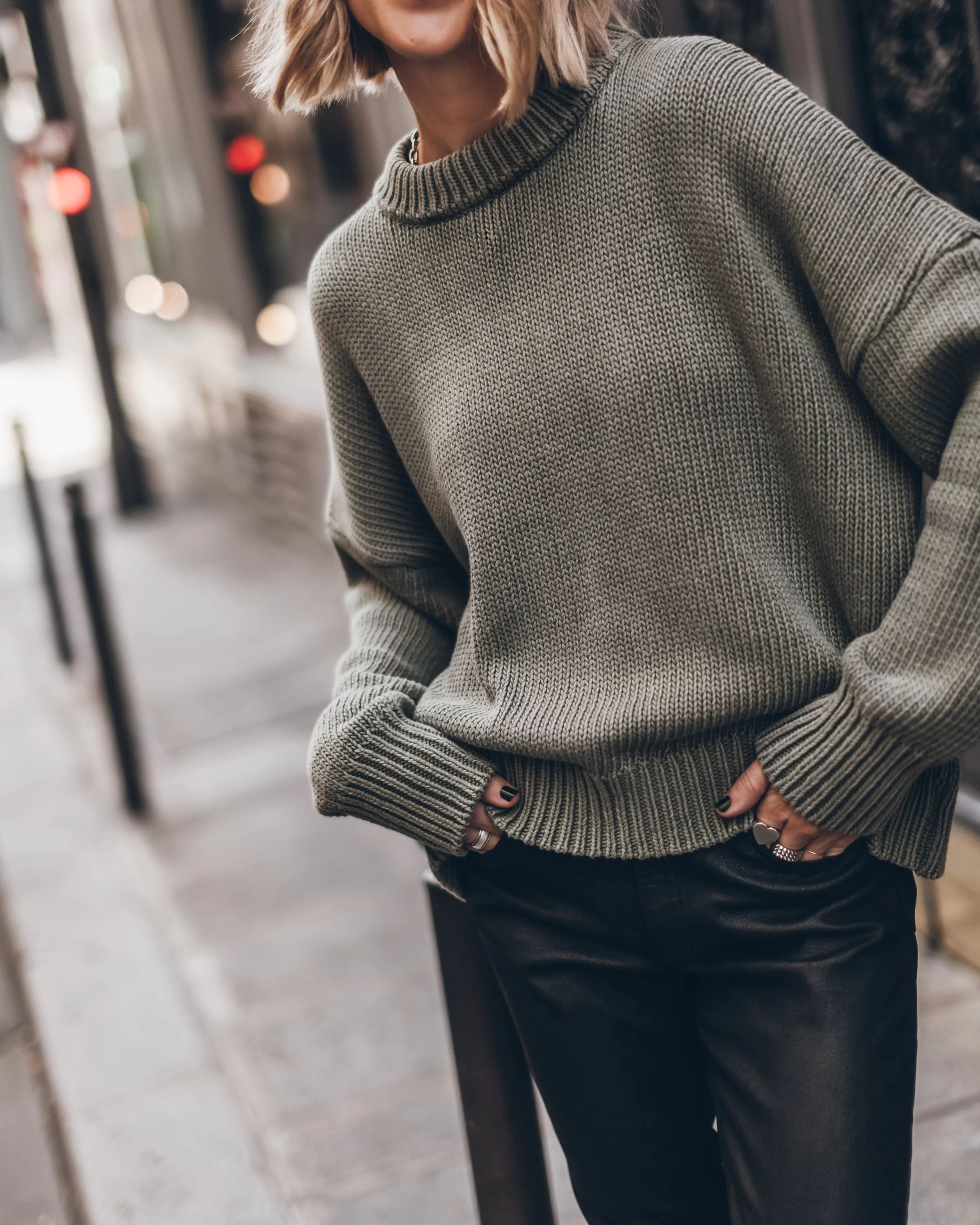 The Green Faded Knit Sweater