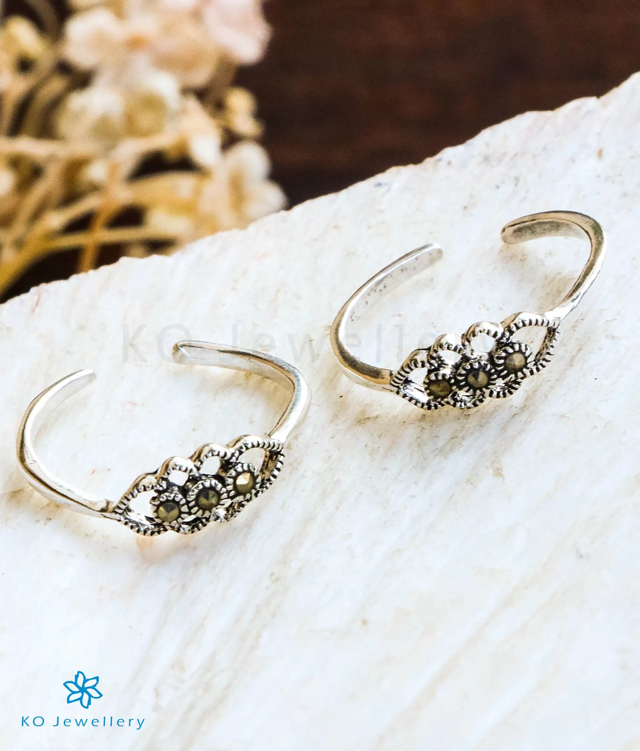 The Orla Silver Marcasite Toe-Rings