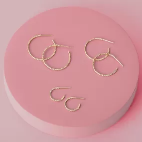 Trio of Twist Hoop Earrings