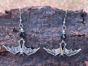 Upside Down Bat Earrings