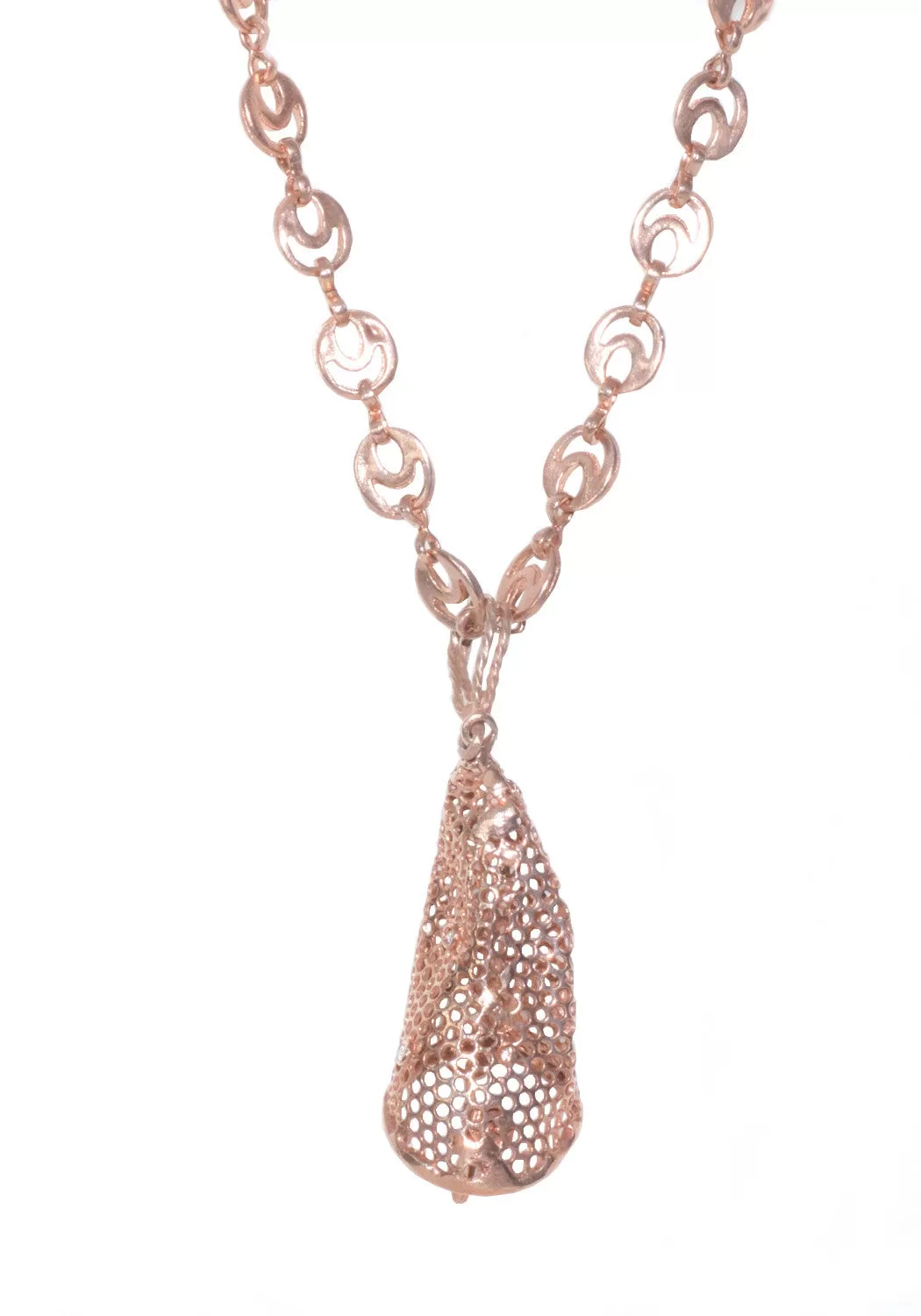 Vernissage Silver Bronze Butterfly Net Necklace