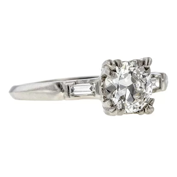 Vintage Engagement Ring, RBC 0.78ct.