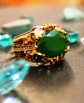 Vintage Green Cocktail Ring