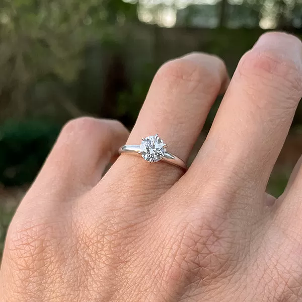 Vintage Solitaire Engagement Ring, RBC 0.72ct