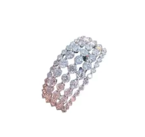 White Gold 5 Row Bague Diamond Ring