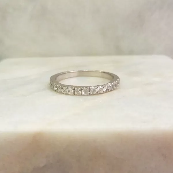 White Zircon Half Eternity Ring