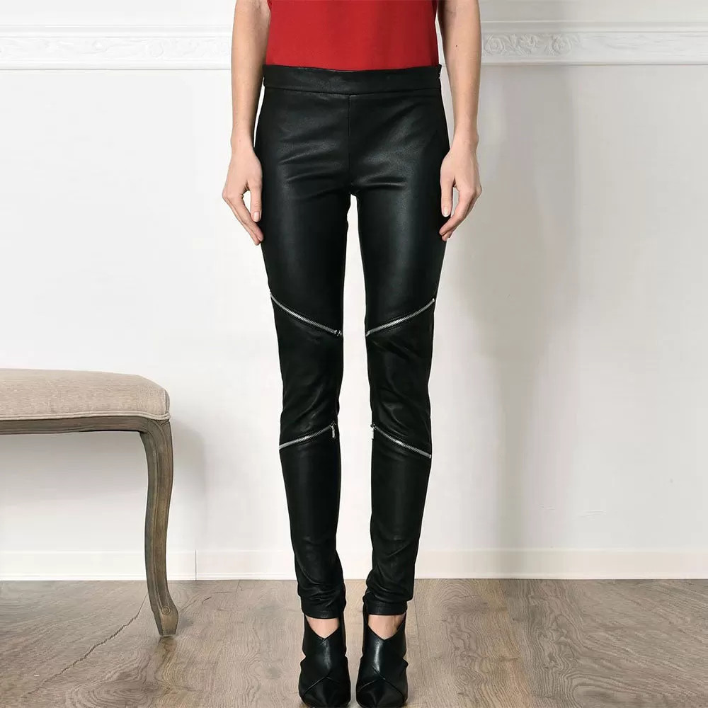 Women's Skinny Leather Pants - Addison